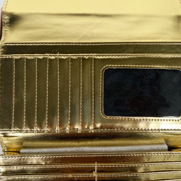 STEVE MADDEN Blush Floral Multi Logo Bar Trifold Wallet Wristlet NEW WITH TAG!!! - Picture 7 of 16